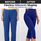 👖50 % RABATT! ✨Mageformande stretch-capribyxor – hög midja, 4-vägsstretch, eleganta detaljer 🌼