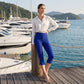 👖50 % RABATT! ✨Mageformande stretch-capribyxor – hög midja, 4-vägsstretch, eleganta detaljer 🌼