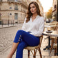 👖50 % RABATT! ✨Mageformande stretch-capribyxor – hög midja, 4-vägsstretch, eleganta detaljer 🌼