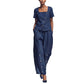 👚👖 Elegant set med asymmetrisk fyrkantsringning och vida ben