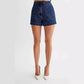 Casual-set i denim för dam, bestående av en ärmlös topp och shorts
