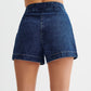 Casual-set i denim för dam, bestående av en ärmlös topp och shorts