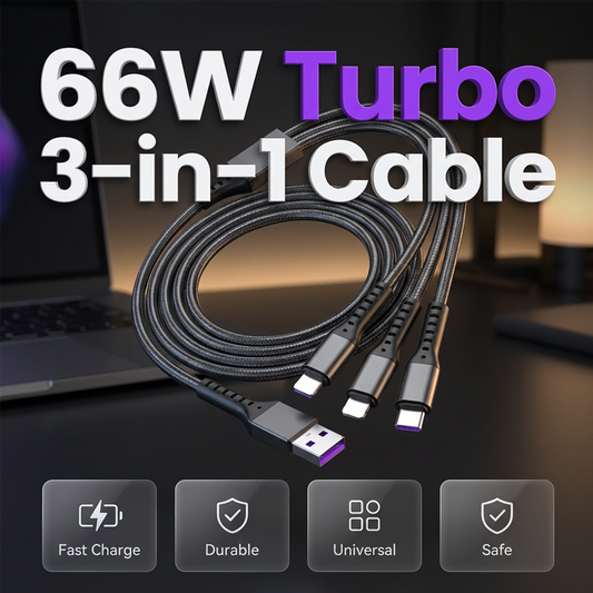 66W 3-i-1 kabel för snabbladdning