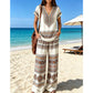 👚50% RABATT NU! ⏰ Tvådelat set för dam – Tryckt topp & byxor – Mjukt, andningsbart & ledig passform – perfekt för sommar, resor eller en avslappnad dag 🌸👖