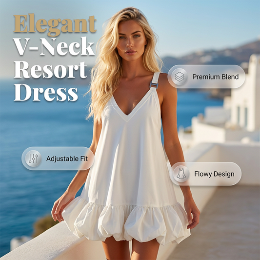 👗 50 % RABATT NU! 🔥 V-ringad bubbelklänning – lätt, luftig & romantiskt lekfull – perfekt sommarklänning ✨
