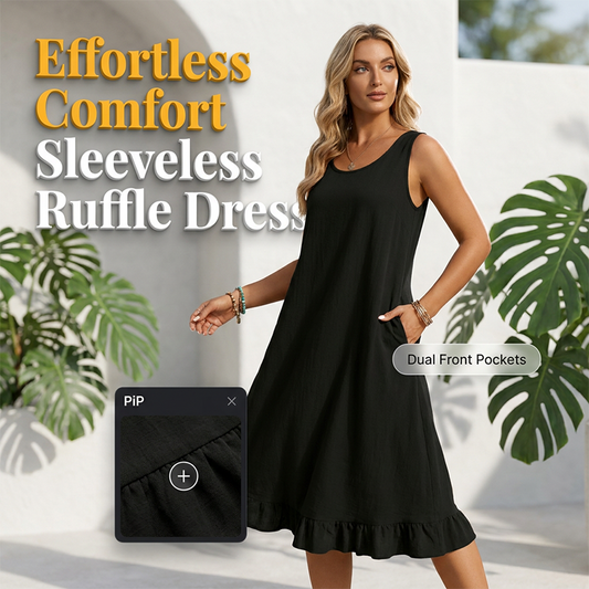 💥 50% RABATT 👗 Volangklänning för kvinnor 🌸 luftig, stilren & perfekt för strand, stad & semester 🌿