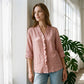 👚✨Casual blus med V-ringning och volangkant för damer – Enkel och feminin vardagsstil🌸