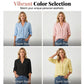 👚✨Casual blus med V-ringning och volangkant för damer – Enkel och feminin vardagsstil🌸