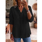 👚✨Casual blus med V-ringning och volangkant för damer – Enkel och feminin vardagsstil🌸