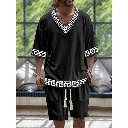 👕☀️2-delat set med casual-tröja och shorts för män – bekvämlighet och stil utan ansträngning 🔥