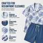 Set med skjorta och shorts med tropiskt blommönster för män