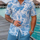 Set med skjorta och shorts med tropiskt blommönster för män