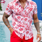Set med skjorta och shorts med tropiskt blommönster för män