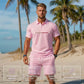 🏆SISTA DAGEN 50% RABATT🔥Herr Sommar Andningsbar Skjorta och Shorts Set