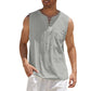 👕🌿 Ärmlös snör-V-ringad tanktop för män