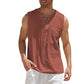 👕🌿 Ärmlös snör-V-ringad tanktop för män