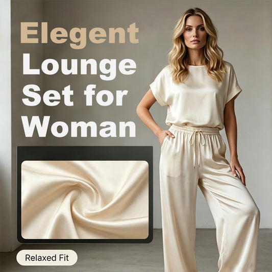 Set med elegant topp och byxor med vida ben för damer