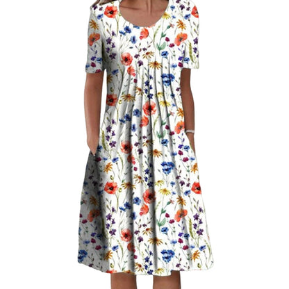 Casualklänning med blommönster för damer