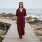 ✨ Elegant vida ben jumpsuit med V-hals för kvinnor