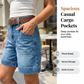 Bermudashorts i denim för damer, med medelhög midja och fickor