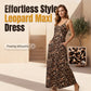 👗 50% RABATT NU! 🐆 Dam maxiklänning med leopardtryck och spaghettiband – flödande & lätt – Perfekt för strand, sommarfester eller djurvild vardagsstil – vild och elegant 🌊✨