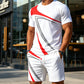 2-delat set med sommar-T-shirt och shorts för män