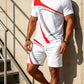 2-delat set med sommar-T-shirt och shorts för män