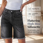 🩳 50% RABATT NU! 🎸 Dam Casual Fransade Denimshorts – Hög Midja & Slitna Detaljer – Perfekt för Bohemisk Sommarstil – Enkla att Matcha 🌸