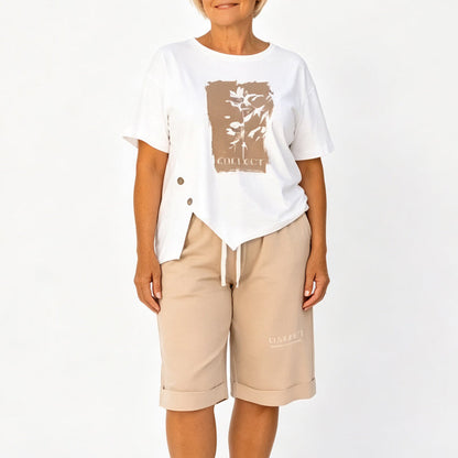🌞Sommarrea 50% RABATT⚡ÖVER 50 000 SÅLDA💕🌸 Bekvämt fritidsset med grafisk T-shirt och shorts