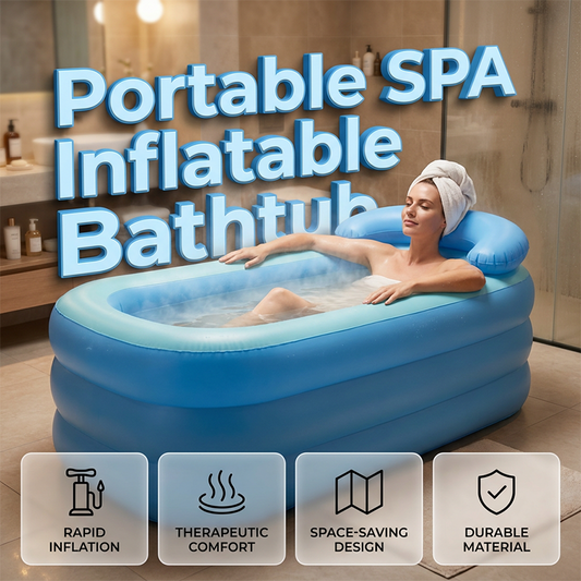 🛁 50% RABATT NU! Treskiktigt isolerat uppblåsbart badkar – lyxig spaupplevelse hemma – med ryggstöd, värmeisolering & kompakt förvaring 🛁✨