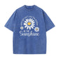 Unisex-T-shirt i lös passform med vintage-tvättat daisy-mönster