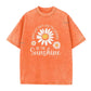 Unisex-T-shirt i lös passform med vintage-tvättat daisy-mönster