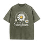 Unisex-T-shirt i lös passform med vintage-tvättat daisy-mönster