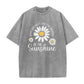 Unisex-T-shirt i lös passform med vintage-tvättat daisy-mönster