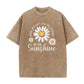 Unisex-T-shirt i lös passform med vintage-tvättat daisy-mönster