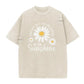 Unisex-T-shirt i lös passform med vintage-tvättat daisy-mönster