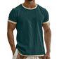 T-shirt med kontrastkant och rund halsringning för män