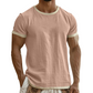 T-shirt med kontrastkant och rund halsringning för män