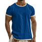 T-shirt med kontrastkant och rund halsringning för män