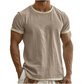 T-shirt med kontrastkant och rund halsringning för män