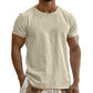 T-shirt med kontrastkant och rund halsringning för män