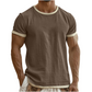 T-shirt med kontrastkant och rund halsringning för män