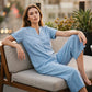 Jumpsuit för män i ledig stil med korta ärmar och vida ben
