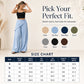 Dambyxor med asymmetrisk knytning och vida ben