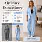 Set med elegant damblazer och byxor med vida ben