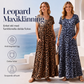 🐆 50% RABATT! 👗 Damernas leopardmönstrade maxiklänning med fickor, ledig långklänning med korta ärmar – Bekväm