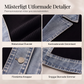 Damens elegant ribbstickad kappa med jeansdetaljer