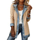 Damens elegant ribbstickad kappa med jeansdetaljer