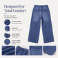 Korta jeans för damer med rakt ben i casual-stil