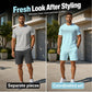 2-delat set med T-shirt och shorts för män i fritidsstil